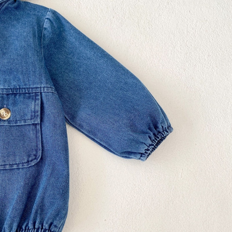 Baby Girl/Boy Cowboy Hooded Double Pocket Long Sleeve Bodysuit