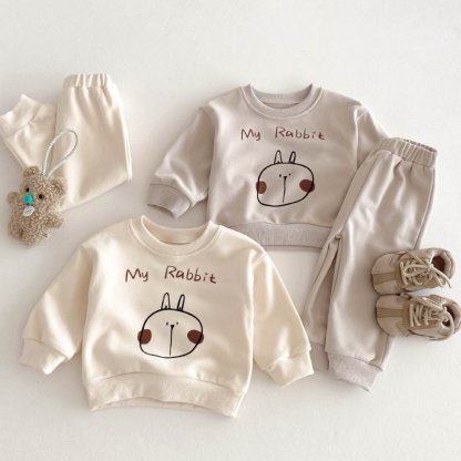 2pcs Baby Girl Alphabet Cute Rabbit Set