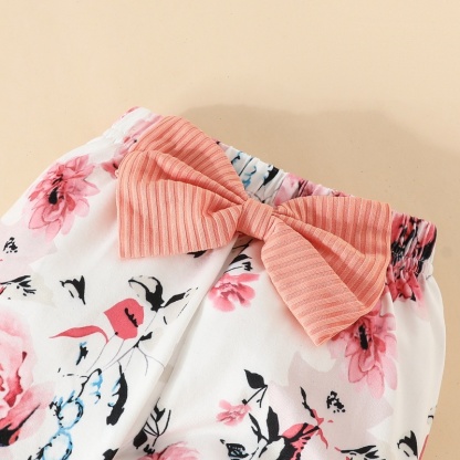 2pcs Baby Girl Cute Alphabetical Flowers Long Sleeve Set With Hairband