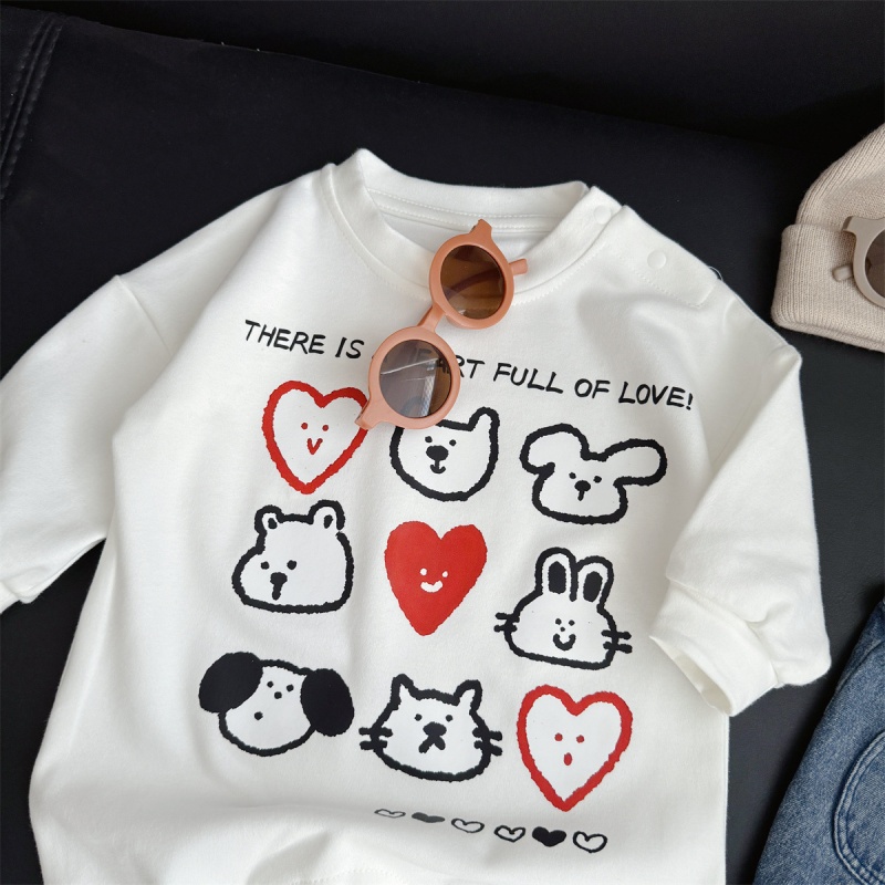 Baby Unisex Casual Heart Print Romper