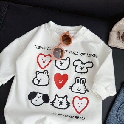 Baby Unisex Casual Heart Print Romper