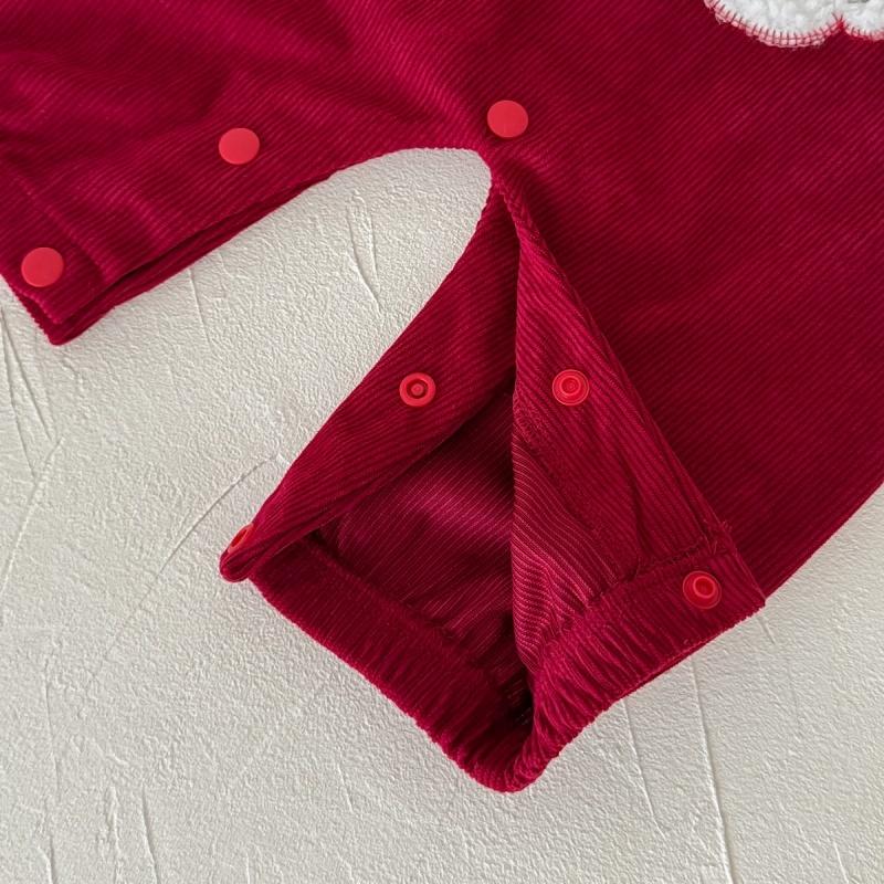 Christmas Santa Embroidered Baby Bodysuit Romper