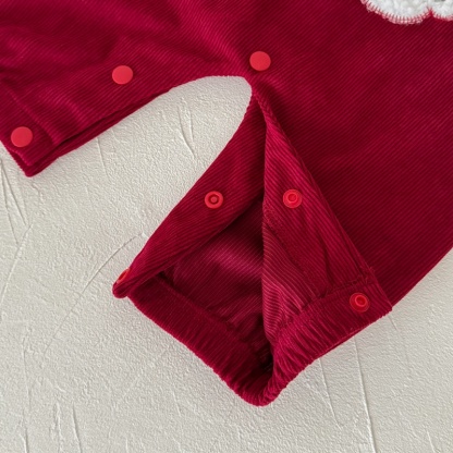 Christmas Santa Embroidered Baby Bodysuit Romper