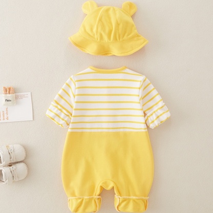 Baby Unisex Cartoon Hoodie Long Sleeve Romper