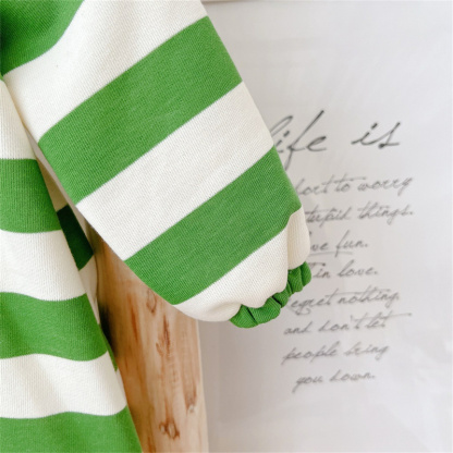 Baby Boy/Girl Striped Shirt Collar Long Sleeve Romper