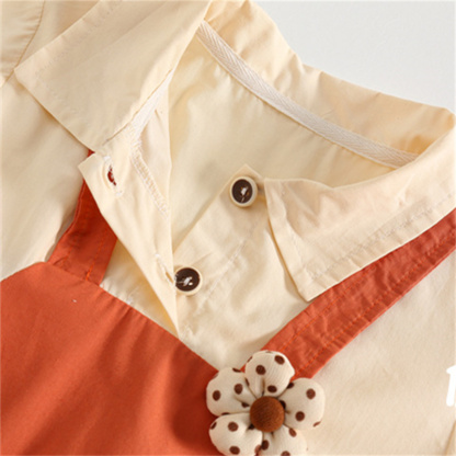 Baby Girl Flower Shirt Collar Long Sleeve Romper