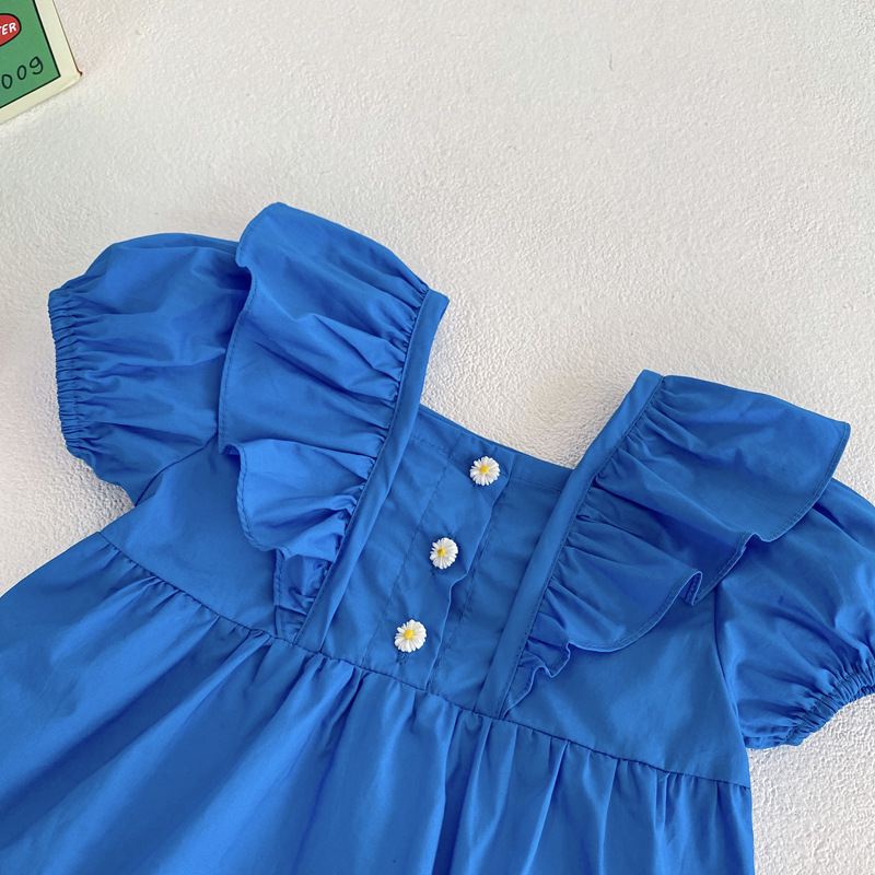 Baby Girl Lace Sleeve Flower Button Bodysuit