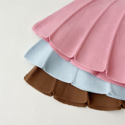 2pcs Baby Girl Bow Knit Sweater Set