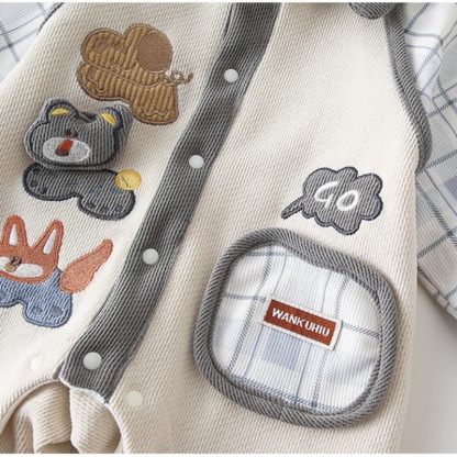 Baby Boy Cute Puppy Lapel Romper
