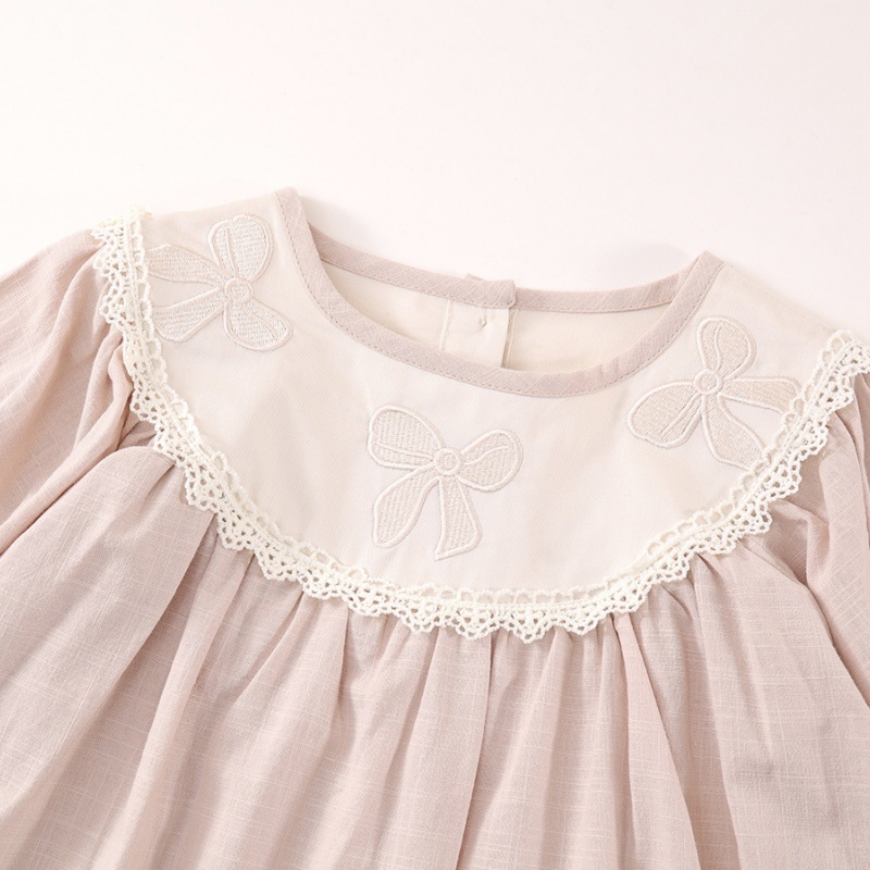 Baby Girl Bow Embroidery Long Sleeve Dress