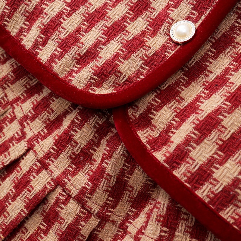 Baby Girl Sandwich Cotton Thickened Plaid Bow Set