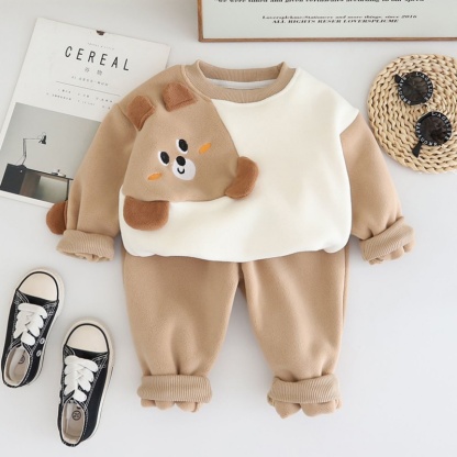 2pcs Baby Boy Colourblock Animal Rocker Set