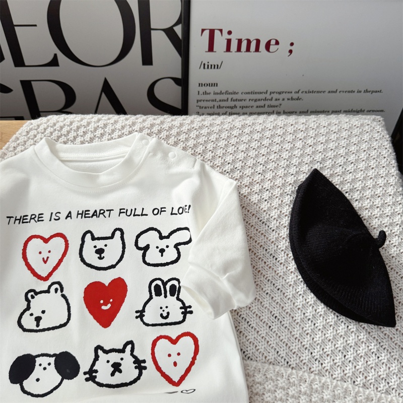Baby Unisex Casual Heart Print Romper