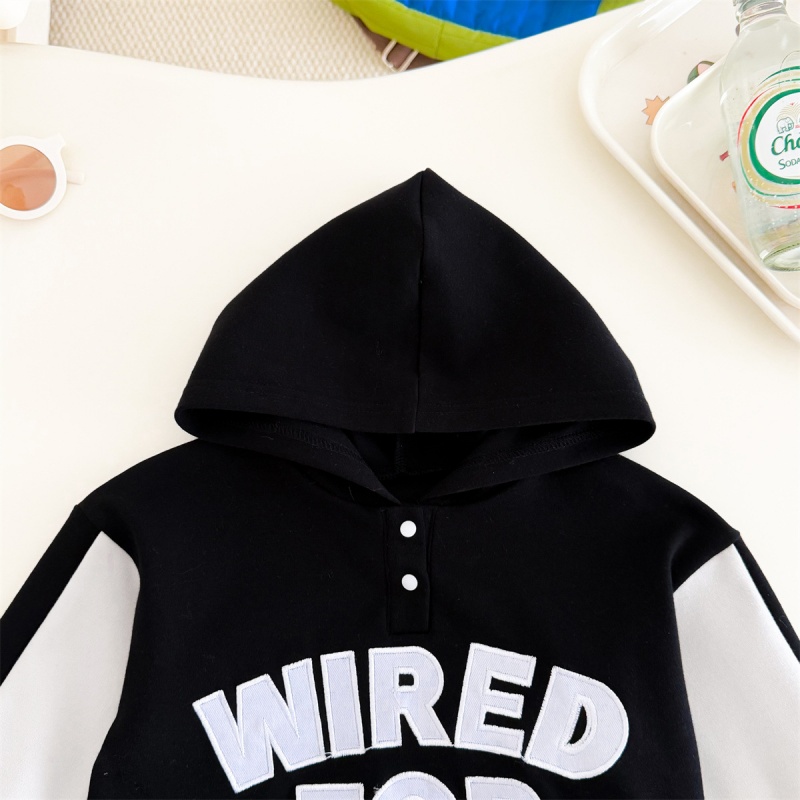 Baby Unisex Casual Letter Print Hooded Romper