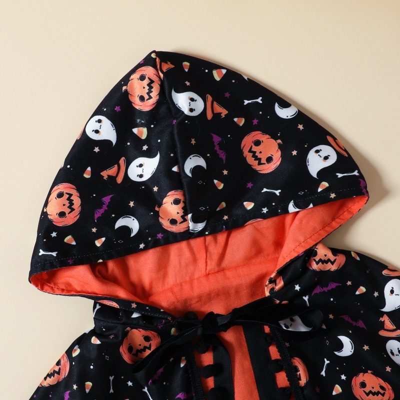 Baby Girl Halloween Tulle Dress Cape Two Piece Set