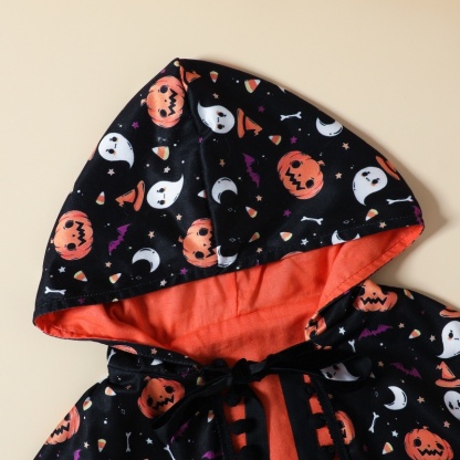 Baby Girl Halloween Tulle Dress Cape Two Piece Set