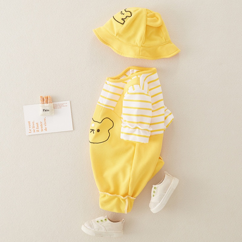 Baby Unisex Cartoon Hoodie Long Sleeve Romper