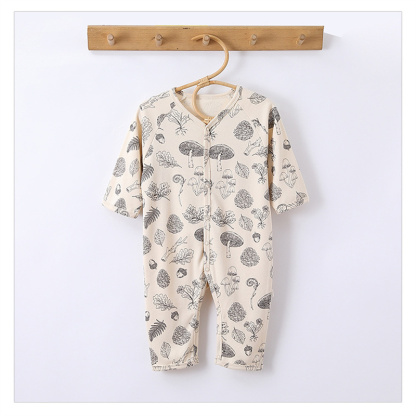 Baby Boy/Girl Cute Sun Coloured Stone Mushroom Long Sleeve Romper