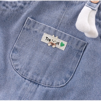 2pcs Baby Boy/Girl Cute Bear Bunny Denim Long Sleeve Romper Set