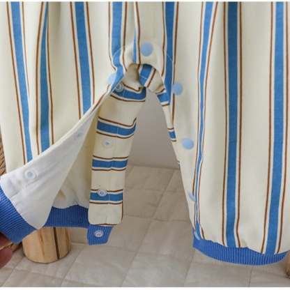 Baby Boy Cute Casual Striped Fake Back Romper