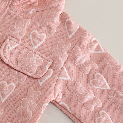 2pcs Baby Boy Love Bubble Bear Casual Set