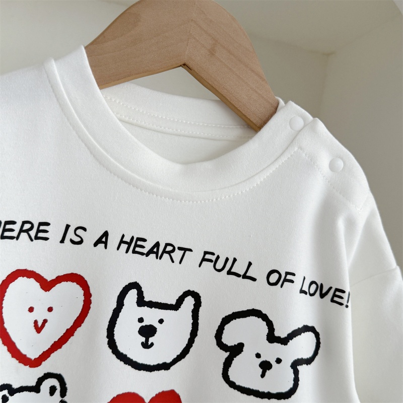 Baby Unisex Casual Heart Print Romper