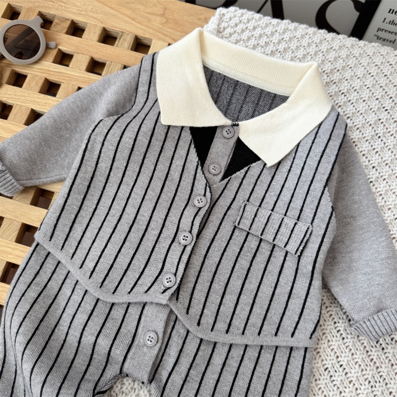 Baby Boy Gentleman Long Sleeve Romper