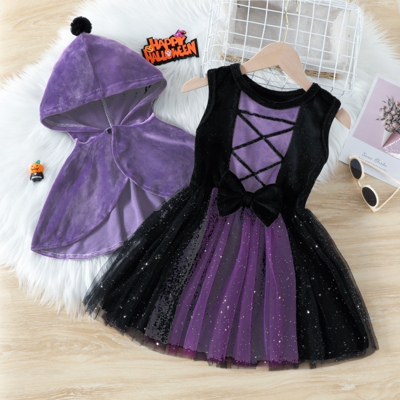 Baby Girl Halloween Witch Tulle Dress Outfit Set