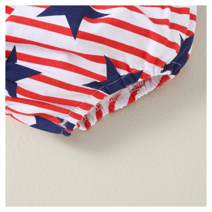 Baby Boy/Girl Independence Day Letter Print Short Sleeve Bodysuit with Pant 2pcs