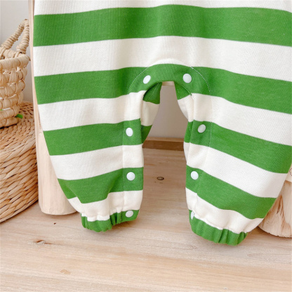 Baby Boy/Girl Striped Shirt Collar Long Sleeve Romper