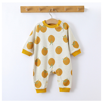 Baby Boy/Girl Cute Orange Fruit Long Sleeve Romper