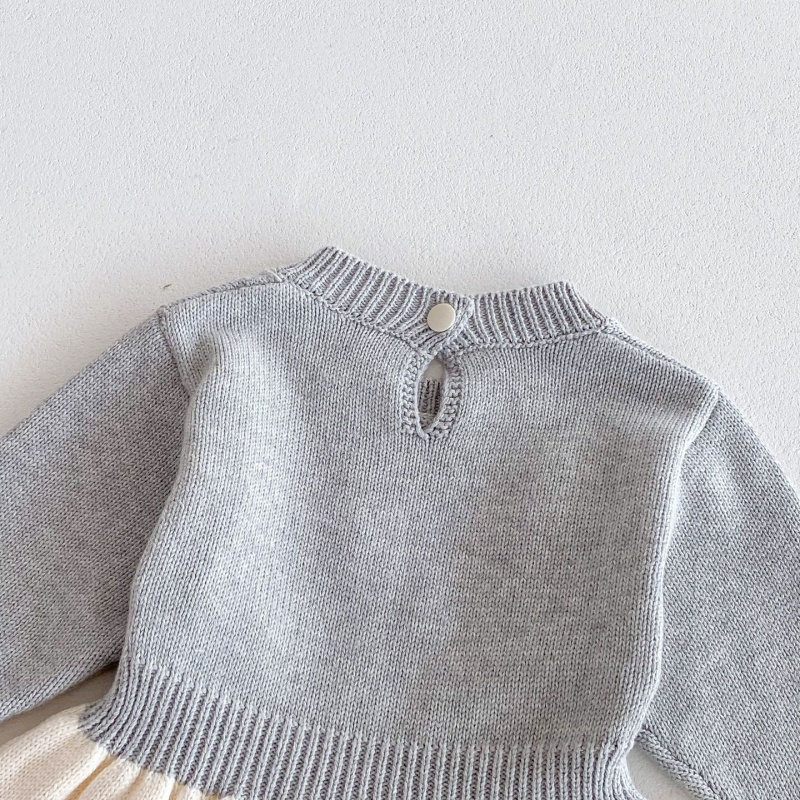 Baby Girl Knitted Cute Bunny Long Sleeve Dress