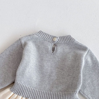 Baby Girl Knitted Cute Bunny Long Sleeve Dress