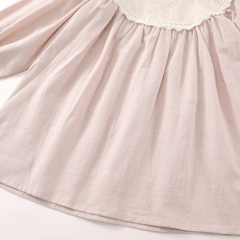 Baby Girl Bow Embroidery Long Sleeve Dress