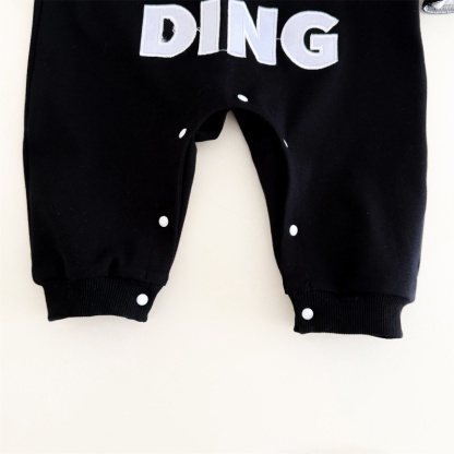 Baby Unisex Casual Letter Print Hooded Romper