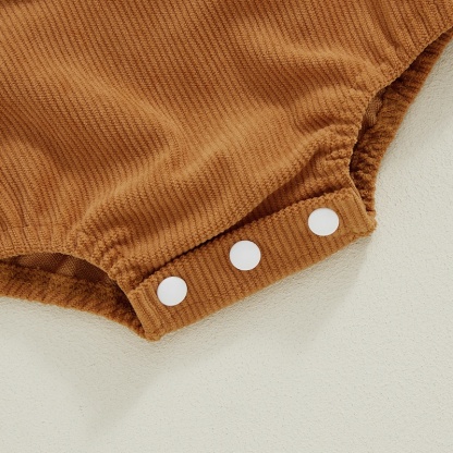 Corduroy Suspender Strap Baby Bodysuit Romper
