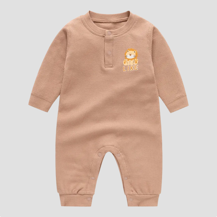 Baby Waffle Lion Print Romper