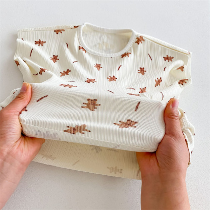 2pcs Baby Boy/Girl Cute Bear Ruffle Sleeveless T-Shirt with Pant Set