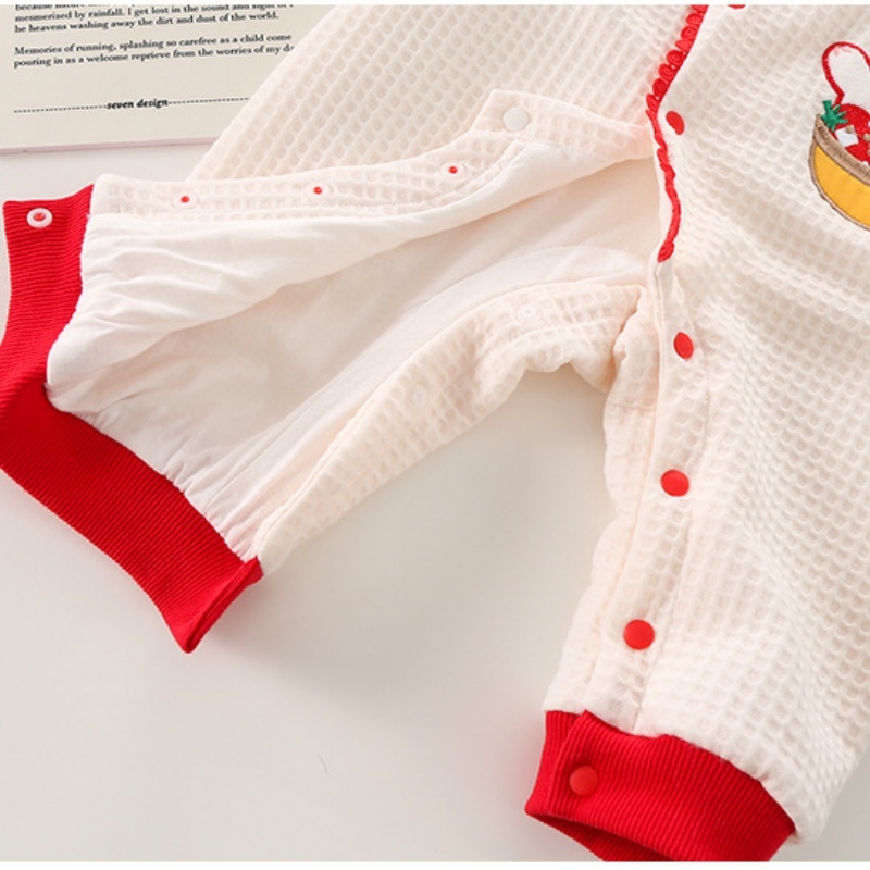Baby Girl Cute Bunny Strawberry Romper
