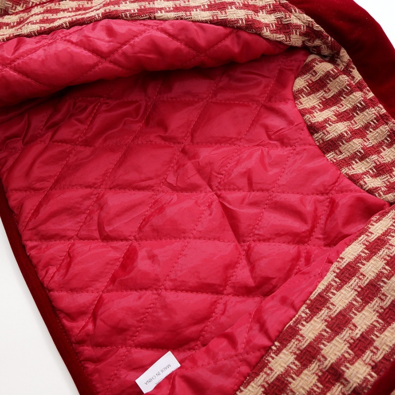 Baby Girl Sandwich Cotton Thickened Plaid Bow Set