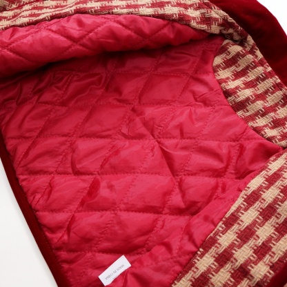 Baby Girl Sandwich Cotton Thickened Plaid Bow Set