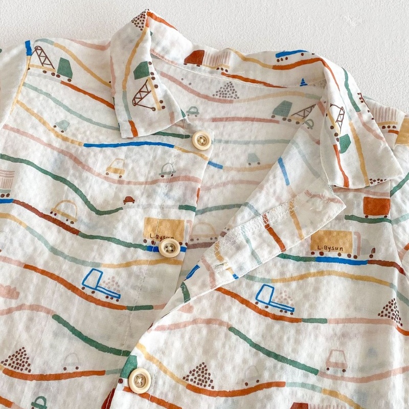 Baby Boy Car Print Short Sleeve Romper