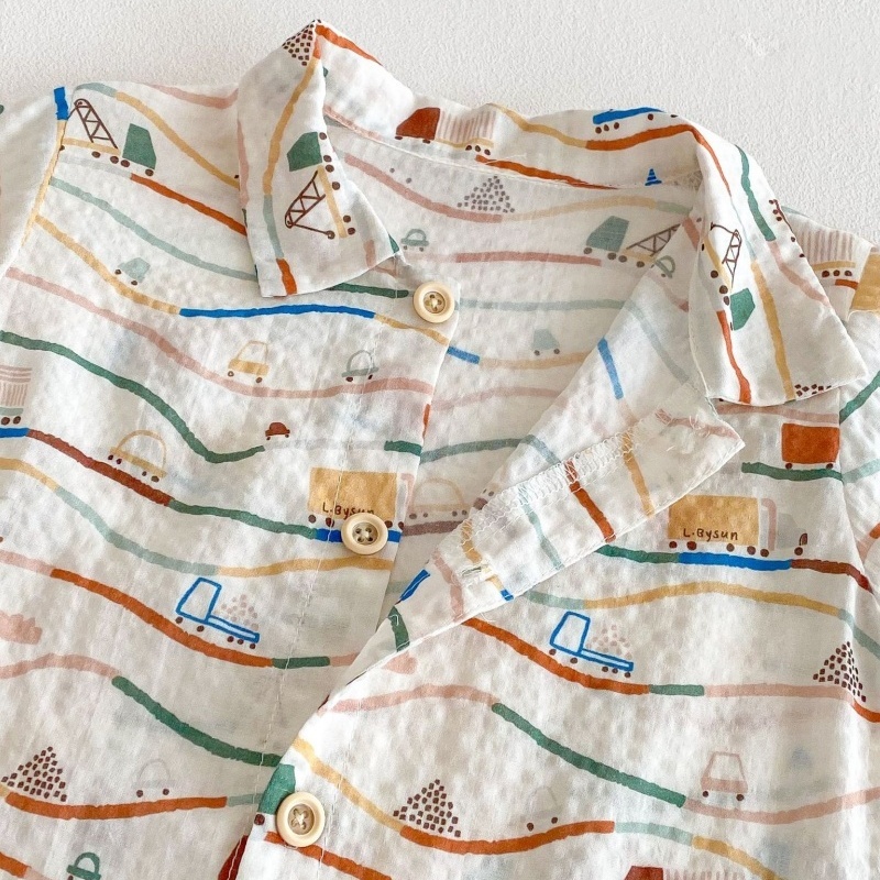 Baby Boy Car Print Short Sleeve Romper