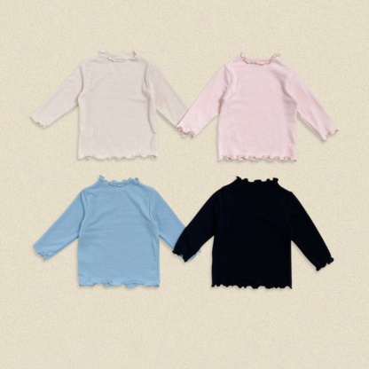 Solid Round Neck Kids Long Sleeve Tee