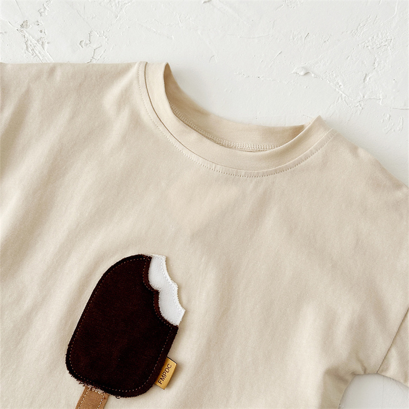 2pcs BabyBoy Ice Cream Cute T-shirt with Pant Set
