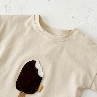 2pcs BabyBoy Ice Cream Cute T-shirt with Pant Set
