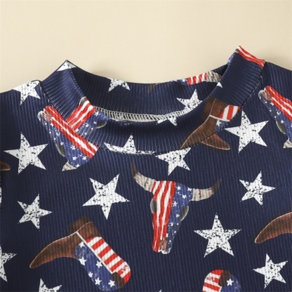 Baby Boy/Girl Letter Star Print Short Sleeve Romper