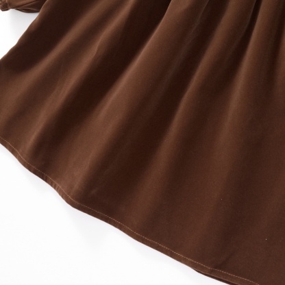 Baby GirlVelvet Lace Bubble Sleeve Long Sleeve Dress