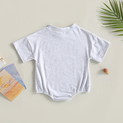 Baby Boy/Girl Independence Day Monogram Print Short Sleeve Bodysuit