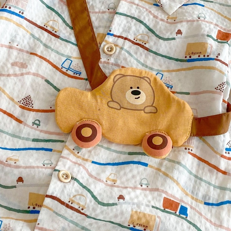 Baby Boy Car Print Short Sleeve Romper